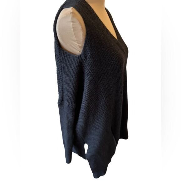 All Saints women’s sweater Size XS black wool alpaca blend Asymmetrical - Picture 4 of 12